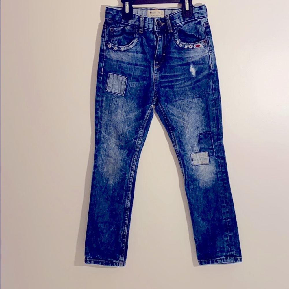 Zara distressed and patched jeans, size 7